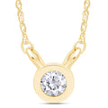 Solitaire Pendant Necklace Round Cut Cubic Zirconia Solid 925 Sterling Silver